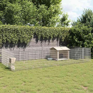vidaXL Dierenverblijf 24 panelen 54x80 cm gegalvaniseerd, Verzenden, Nieuw