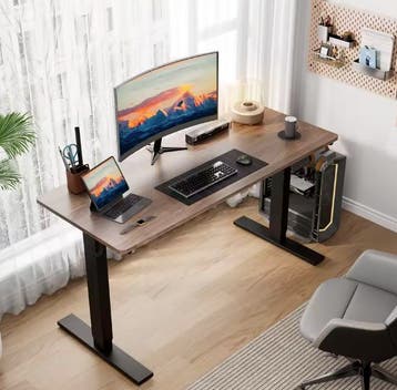 Verstelbaar zit-sta bureau 110×60 cm met USB en geheugen, Huis en Inrichting, Verzenden, Nieuw