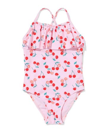 HEMA Kinderbadpak kersen roze 25% korting ; vanaf 11.99, Verzenden, Nieuw