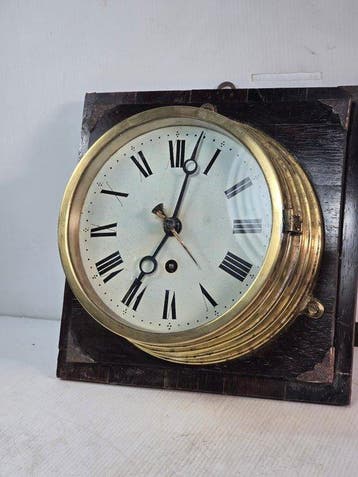 Scheepsklok - Antiek Messing, Hout - 1880-1920 - schip