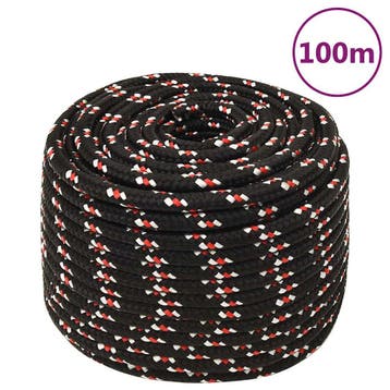 vidaXL Boot touw 12 mm 100 m polypropyleen zwart, Verzenden, Nieuw