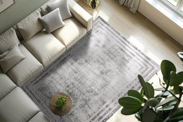 Vintage Vloerkleed | Paris | Kader | Zilver | 120x170 cm, Verzenden, Nieuw