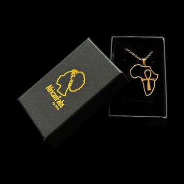 18k Gold plated Afrika ketting / hanger - Vergulde Afrika ka, Ophalen of Verzenden, Nieuw