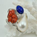 Koraal - Zilver - Ring - CORALLO MEDITERRANEO