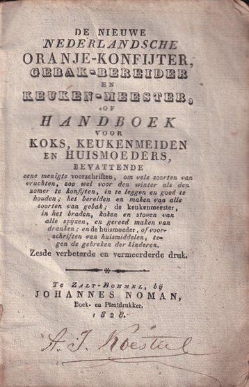 Anoniem - De nieuwe Nederlandsche Oranje-Konfijter,