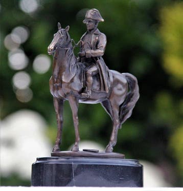 Figuur - napoleon te paard - Gepatineerd brons, Antiek en Kunst