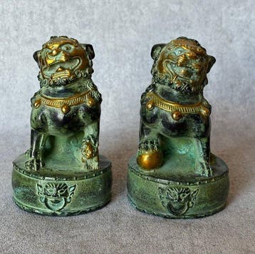 Paar foo dogs - Brons - China (Zonder minimumprijs), Antiek en Kunst
