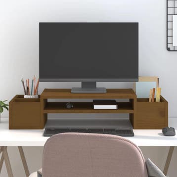 vidaXL Monitorstandaard 70x27,5x15 cm massief grenenhout, Verzenden, Nieuw