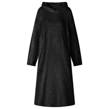 vidaXL Deken hoodie Zwart M Flanel, Verzenden, Nieuw