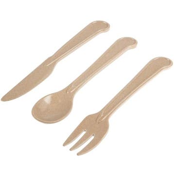 Bestekset | ReUseMe | Rijstvlies | Incl. Juten Tasje | 170mm, Verzenden, Nieuw in verpakking