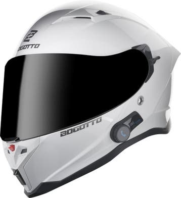 Bogotto H153 BT Wit Bluetooth Motorhelm, Integraalhelm, Nieuw met kaartje, Overige merken, Heren