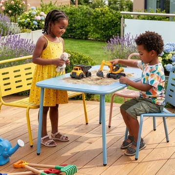 Kindertuinset Etroubles 4-delig tafel met bank en 2 stoelen, Verzenden, Nieuw