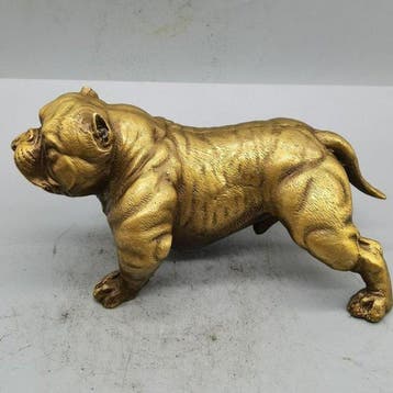 sculptuur, Bulldog - 10 cm - Messing