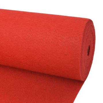 vidaXL Tapijt Effen Rood 1,2 x 12 m Polyester, Verzenden, Nieuw