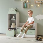 Kinderrek met zitbank Vipsali 100x99x30 cm mintgroen en wit, Verzenden, Nieuw