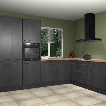Beton zwarte keuken India 51912, Huis en Inrichting, Keuken | Complete keukens, Verzenden, Nieuw