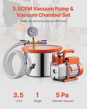 Vacuümkamer Kit met 3.5CFM Pomp & 4.92ft Slang - 1.5/3/5 Gal, Verzenden, Nieuw
