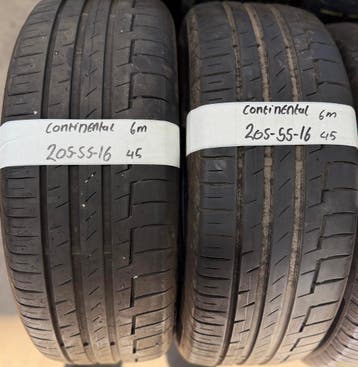 2x 205-55-16 Continental Zomer 2x 6mm €45 Per Band 205 55 16, Ophalen, Gebruikt, 16 inch, 205 mm