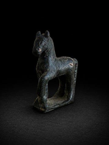 Oud-Romeins, Keizerrijk Gepatineerd brons Figuur - 4 cm, Antiek en Kunst