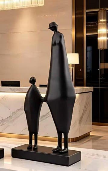 sculptuur, Mother and Son XL Metallic - 43 cm - Gietijzer