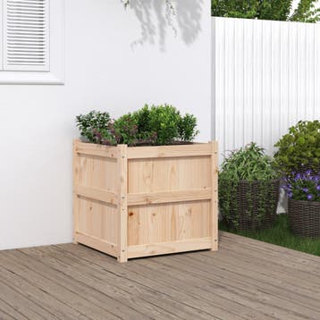 vidaXL Plantenbak 60x60x60 cm massief grenenhout, Tuin en Terras, Bloembakken en Plantenbakken, Verzenden, Nieuw, 60 tot 100 cm