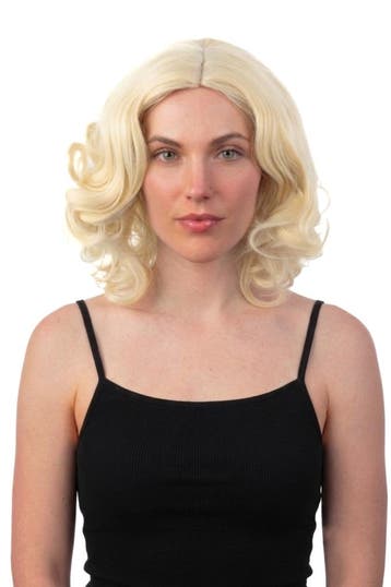KIMU® Luxe Blonde Pruik Haar Boblijn Slag Schouderlengte Haa, Ophalen of Verzenden, Nieuw, Carnaval