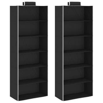 vidaXL Kledingorganisers hangend 2 st met 6 schappen stof, Verzenden, Nieuw