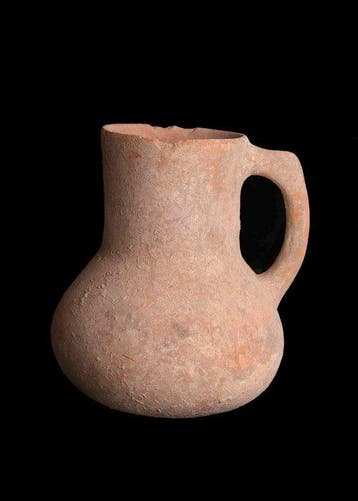 Amlash Terracotta Kan met handvat (Zonder minimumprijs)