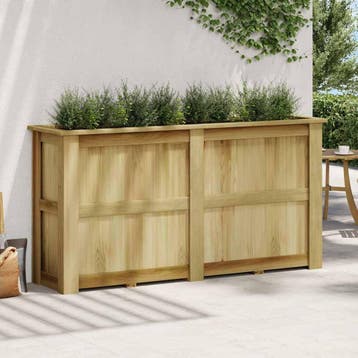 vidaXL Plantenbak verhoogd 196x50x100 cm geïmpregneerd, Verzenden, Minder dan 60 cm, Nieuw, 60 cm of meer