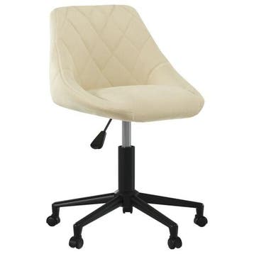 Fluwelen Stoel Creme - In Hoogte Verstelbaar | 34% Korting, Huis en Inrichting, Stoelen, Overige kleuren, Ophalen of Verzenden