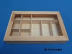 kist met 10 vakken en deksel met raam - verzamelkist, Minder dan 50 cm, Minder dan 50 cm, Ophalen of Verzenden, Minder dan 50 cm