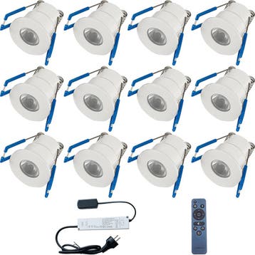 LED Veranda Spot Complete Set - Velvalux - 12 Stuks - 3W -, Ophalen of Verzenden, Nieuw, Overige fittingen, Plafondspot of Wandspot