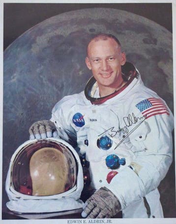 Gesigneerde foto - Buzz Aldrin Apollo 11