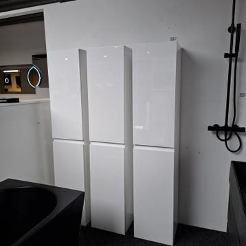 3x Hoge kast, Sanisupply, hoogglans wit, Nieuw