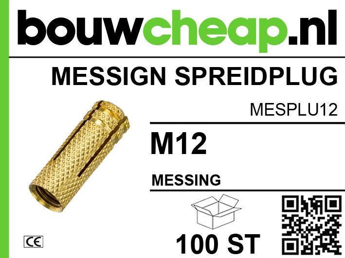 Messing spreidplug M12 (100 st.), Doe-het-zelf en Verbouw, Overige Doe-het-zelf en Verbouw, Verzenden
