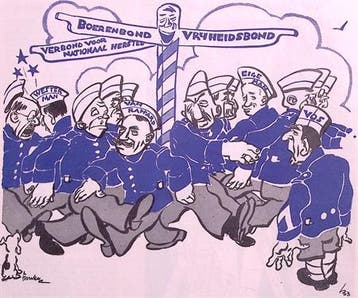 Spotprent over politieke onrust bij de Vrijheidsbond, Verzenden