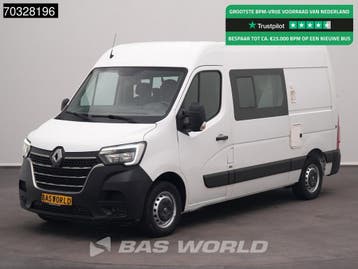 Renault Master 135PK Dubbel Cabine L2H2 LED Airco Cruise Cam, Stof, Gebruikt, Euro 6, Renault