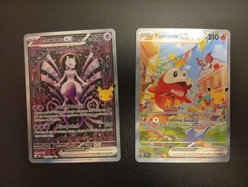 Pokémon - 2 Card - Mewtwo, fuecoco Secret rare - Mega, Nieuw