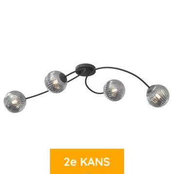 De Lampenbaas | Plafondlamp Javi Zwart | 4 lichtpunten, Zo goed als nieuw, Metaal