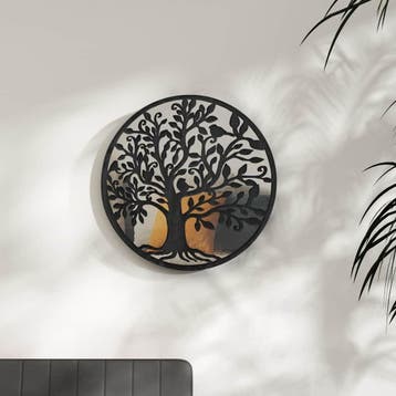 vidaXL Spiegel rond 40x2,5 cm ijzer zwart, Verzenden, Nieuw