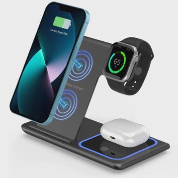 3-in-1 Opvouwbaar Draadloos Laadstation voor iPhone, Apple W, Verzenden, Nieuw