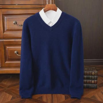 Heren V-hals Trui 100% Merino Wol & Kasjmier - Smart Casual, Verzenden, Nieuw