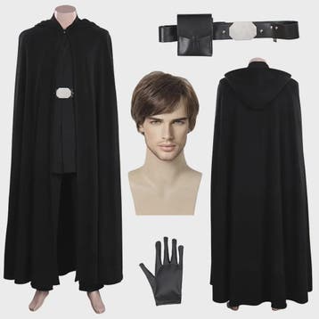 Volwassen Mannen Zwarte Jedi Ridder Cape Outfit - Fantasy Co, Verzenden, Nieuw