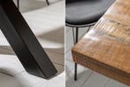 Massieve eettafel IRON CRAFT 240cm natuurlijk mangohout, Huis en Inrichting, Ophalen of Verzenden, Nieuw