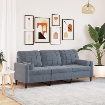 vidaXL Driezitsbank met sierkussens 180 cm fluweel, Verzenden, Minder dan 150 cm, Stof, Driepersoons
