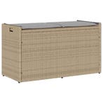 vidaXL Opbergbank met kussen voor buiten 100 cm poly rattan, Tuin en Terras, Tuinbanken, Verzenden, Nieuw, Rotan