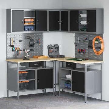 vidaXL Werkkast set met lade met plank met opslag 10 st, Verzenden, Nieuw