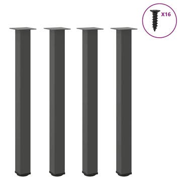 vidaXL Bartafelpoten 4 st 90-92 cm staal antraciet, Huis en Inrichting, Tafelonderdelen, Verzenden, Nieuw