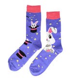 Sokken katoen - konijn hoge hoed print - paars wit roze -, Nieuw