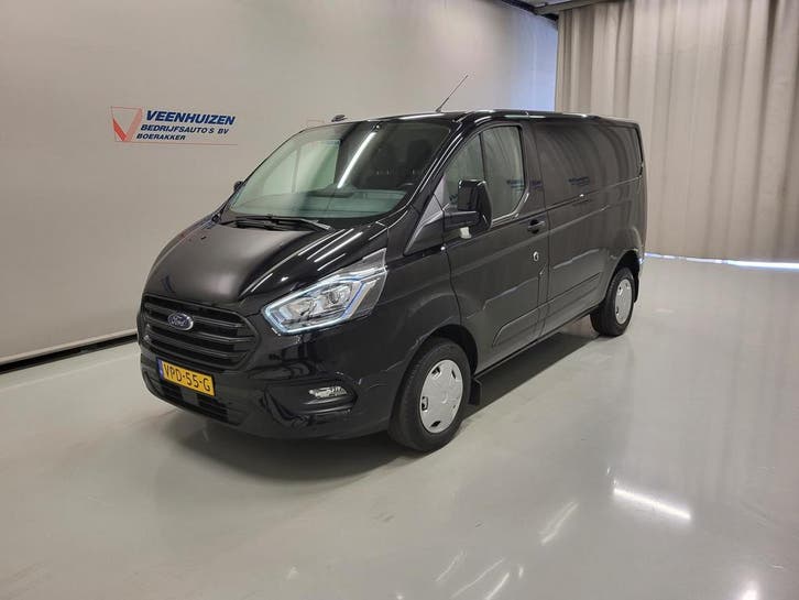 Ford Transit Custom 2.0TDCI 3-zits Euro 6!, Auto's, Bestelauto's, Onderhoudsboekje, Lease, Handgeschakeld, Zwart, Ford, Financial lease